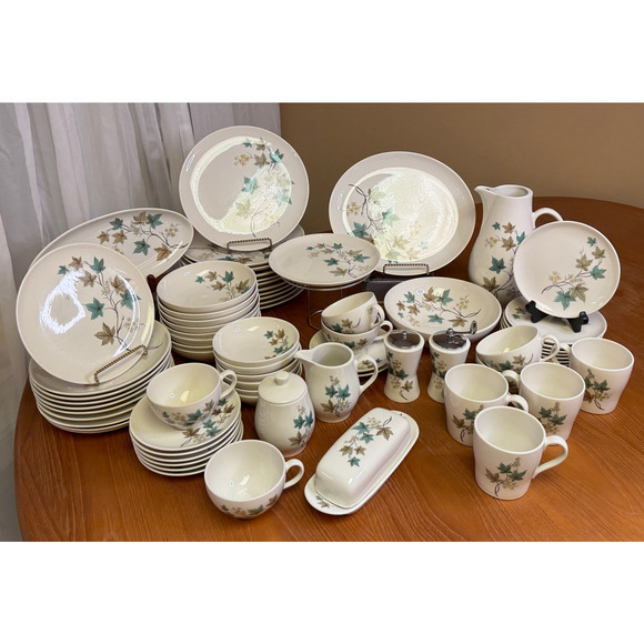 Vtg Bread & Butter Plates Woodbine by Syracuse Carefree Fine China 1960's set/4 - Picture 5 of 6